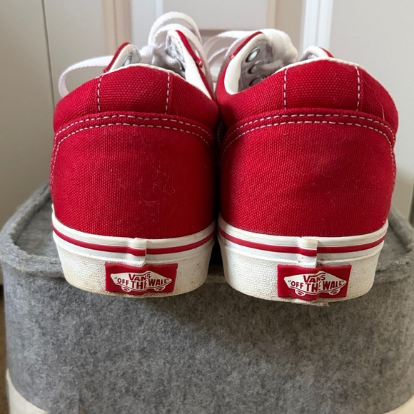 Vans Red and White Low Top Sneakers - Picture 3 of 6
